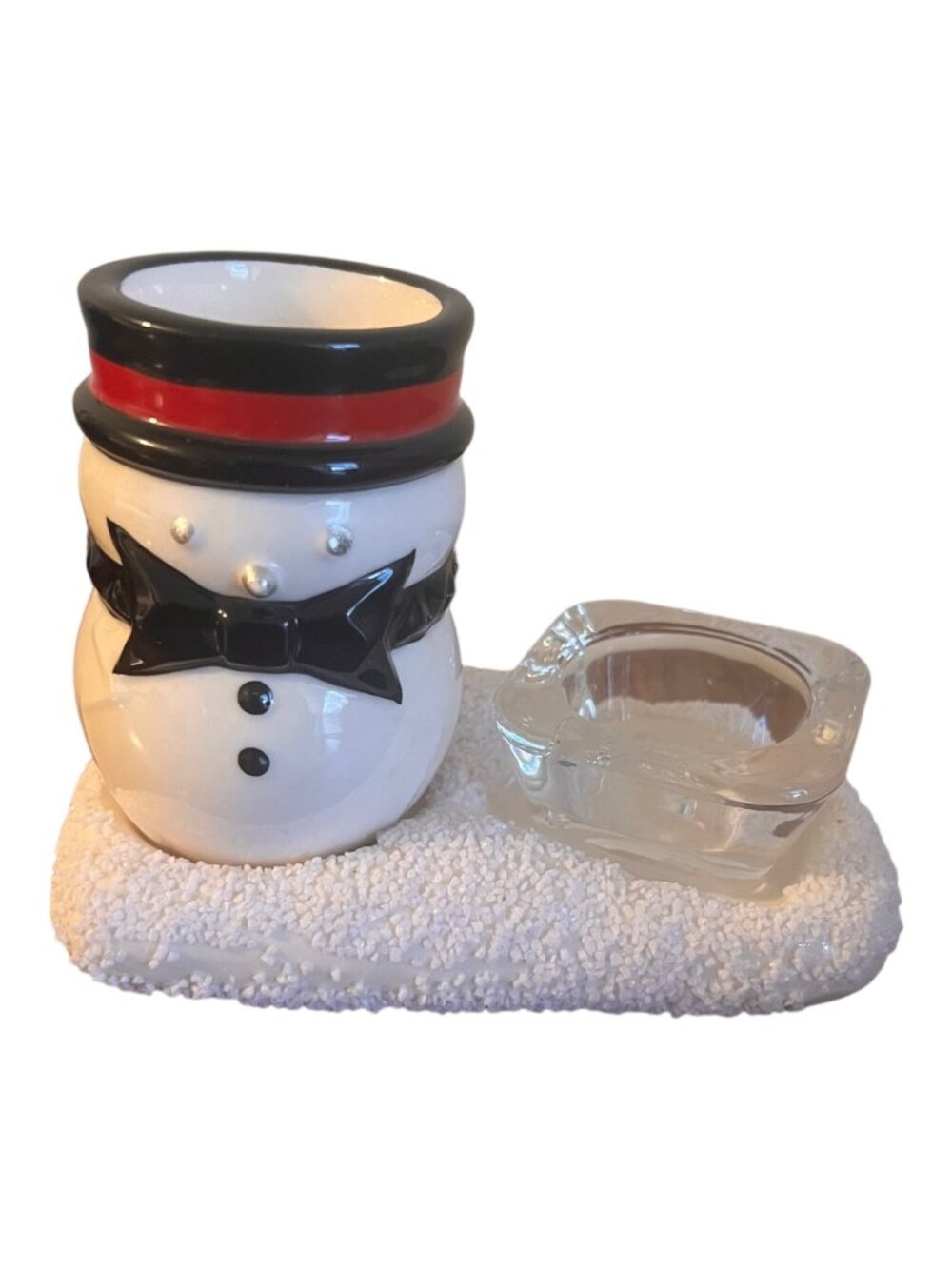 Yankee Candle Jackson Frost Snowman Tea Light Votive Candle Holder 5.5 X 3 X 4"
